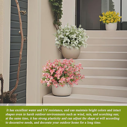 Spring Decorations for Home Fake Flowers Hydrangea Artificial Plants Indoor Mantle Decor Plastic Flowers Artificial Plants Outdoor Garden Decor Hanging Plants 6pcs（Pink） Flowers