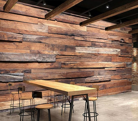Cliouar-Timber Wood Wall Texture Background Mural Wallpaper Peel and Stick 137" x 102"