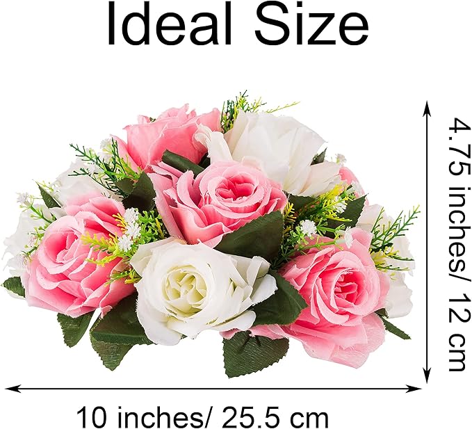 Flower Centerpieces for Wedding Tables: Wedding Table Decorations Pink & White Flower Balls Centerpieces for Engagement Cerebration Party Center Pieces 10 Packs