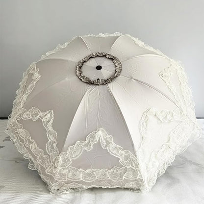 Vintage Lace Parasol Gothic Lolita Umbrella UV Sun Protection Witch Cosplay Photoshoot Props Party Decoration
