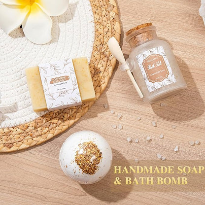 Get Well Gifts for Women Self Care Gifts Basket - Relaxing Spa Care Package After Surgery Thinking of You Birthday Gift - Feel Better Sympathy Gift Set for Her Mom Sister Friend Wife (Beige)
