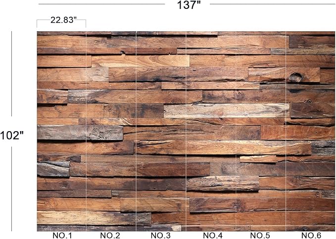 Cliouar-Timber Wood Wall Texture Background Mural Wallpaper Peel and Stick 137" x 102"