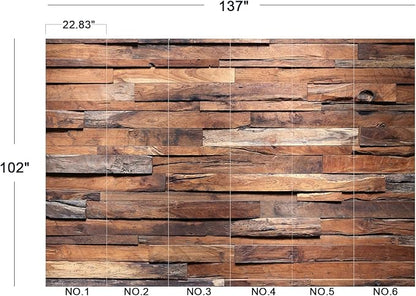 Cliouar-Timber Wood Wall Texture Background Mural Wallpaper Peel and Stick 137" x 102"