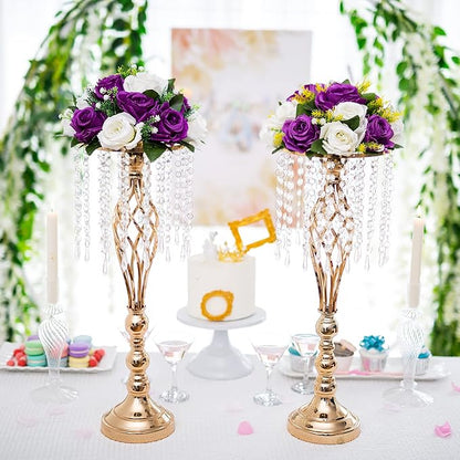Flower Centerpieces for Wedding Tables: Wedding Table Decorations Purple & White Flower Balls Centerpieces for Engagement Cerebration Party Center Pieces 6 Packs