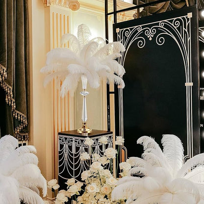 VIJIV Tall Crystal Acrylic Flower Vases for Centerpieces, 23.6" Large Clear Decorative Trumpet Vases, Wedding Flower Stand with Ribbed, Table/Floor Vase for Bridal Showers & Dining Room, Home Décor