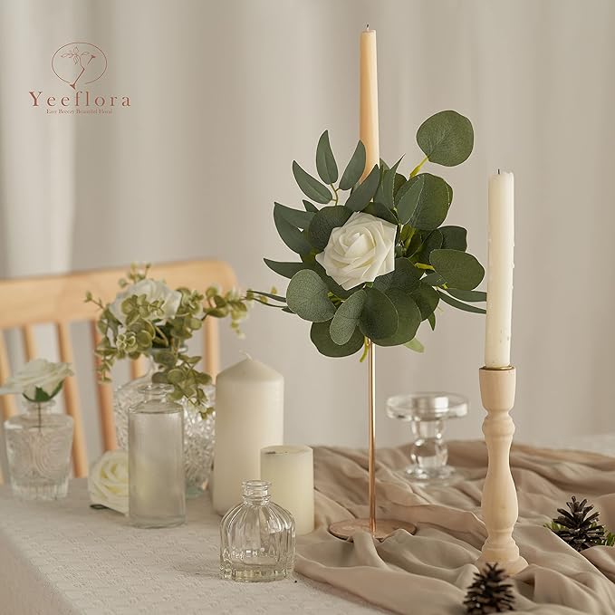 Artificial Flowers, 25pcs Ivory Foam Roses for Wedding Bouquets Centerpieces Arrangements, Home Party Indoor Outdoor Decoration