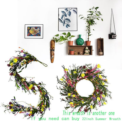 2PCS Artificial Wildflower Garland, 6FT Faux Flower Hanging Vine, Purple Flowers Ivy, Spring Summer Garland with Eucalyptus Lavender Vine for Sign Board Party Home Decor
