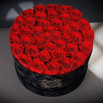 40 Pieces Preserved Roses in Suede Box, Flowers for Mothers Day, Preserved Flowers Gift for Women, Red