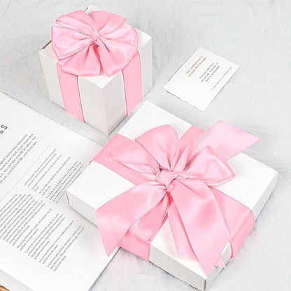 Pink Satin Ribbon, Double Faced 2 Inch X 25 Yards Pink Ribbon, Premium Satin Ribbon for Gift Wrapping, Crafts, Hair Bow Making, Sewing, Flower Bouquet, Wedding Party Decor