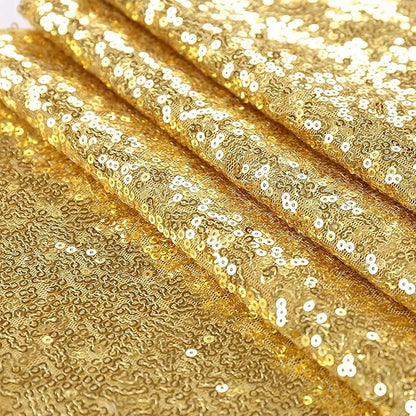 Gold Sequin Backdrop Curtains Glitter Drapes 2FTx8FT 4 Panels for Wedding Birthday Party Decorations Bridal Baby Shower Party Supplies Sparkly Photography Background