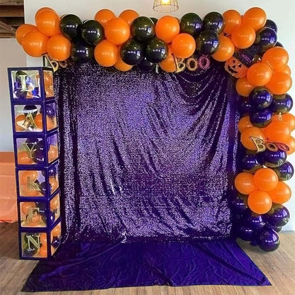 Purple Sequin Backdrop 10FTx10FT 1 Panel Sparkle Curtain Glitter Metal Background Drape for Weddings Showers Parties Photography Halloween