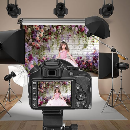 Baocicco Flower Brick Wall Backdrop 20x10ft Rose Flowers Photography Backdrops Baby Shower Bridal Shower Party Decorations Kids Adults Portraits Birthday Wedding Banner Supplies Props Video Studio