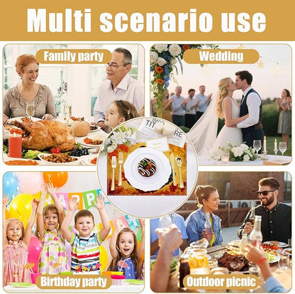 Thanksgiving Turkey Placemats Set of 6, Fall Maple Leaf Linen Place Mat Washable Stain Resistant Table Mats for Farmhouse Kitchen Party Decor 12x18 Inch