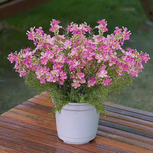 Spring Decorations for Home Fake Flowers Hydrangea Artificial Plants Indoor Mantle Decor Plastic Flowers Artificial Plants Outdoor Garden Decor Hanging Plants 6pcs（Rose Red） Flowers