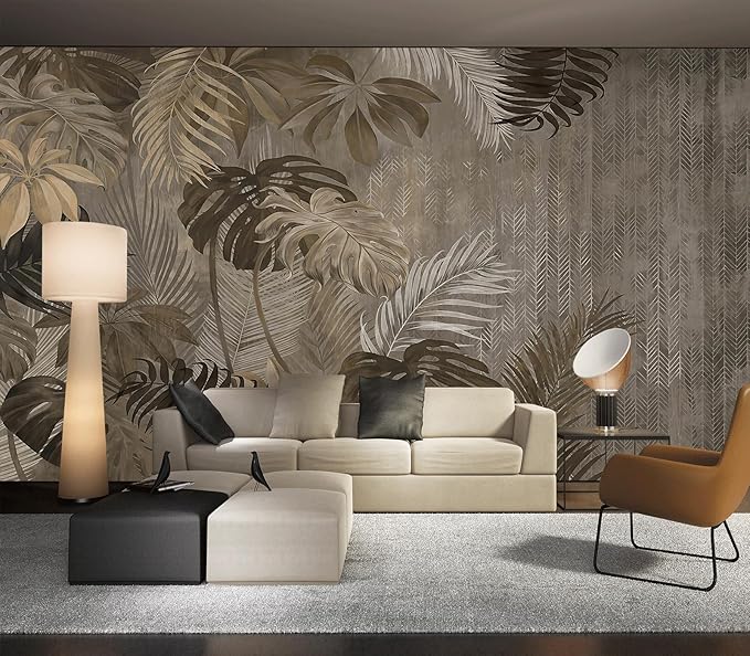 Cliouar-Turtle Backed Bamboo Plantain Leaf Plant Wall Mural Wallpaper Peel and Stick 90" x 67"