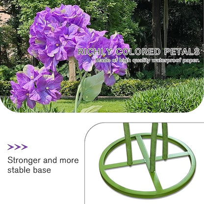 3Pcs Large Hydrangea Flowers Artificial Flower Decoration, Giant Artificial Flower Art Decor for Garden, Hote, Office, Home Farmhouse Decor, Wedding, Art Gallery, Store (Purple)