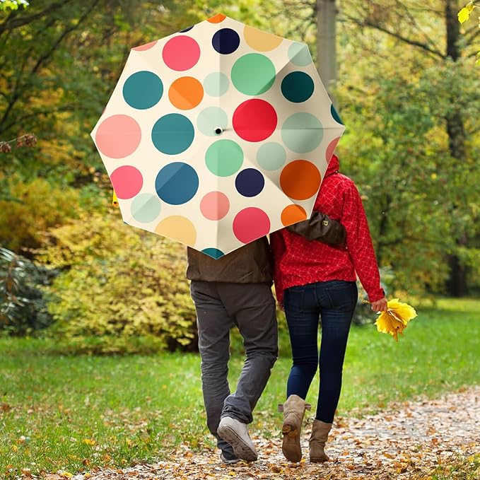 Small Compact Travel Automatic Folding Umbrella for Women, Portable Lightweight, Rain, Wind, UV Sun Shade