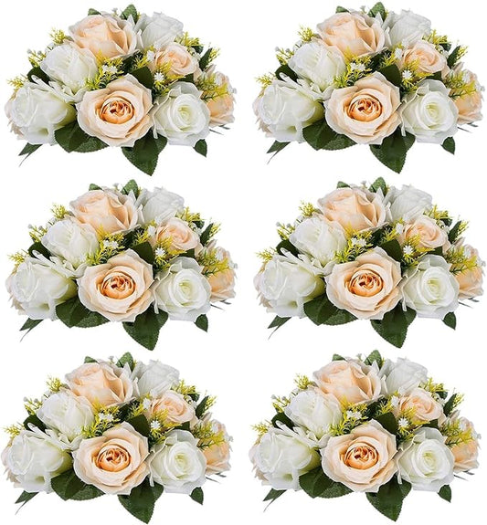 Sziqiqi Artificial Flowers Silk Rose Flowers for Wedding Centerpiece Party Birthday Anniversary Floral Arrangement Decorations