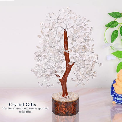 YATHABI Clear Quartz - Crystal Tree - Gemstone - White Money Tree - Chakra Tree - Quartz Crystal - Crystal Bonsai Tree - Tree of Life Decor - Spiritual Item - Crystal Gift - Stone Tree