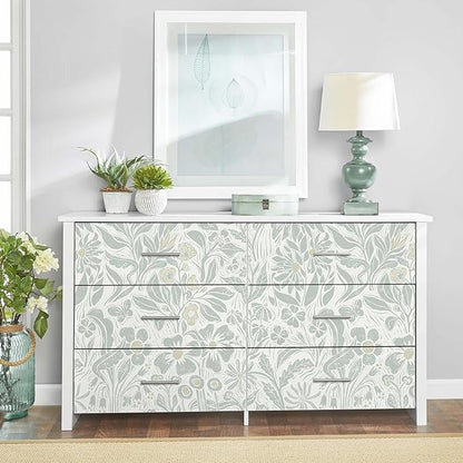 Heroad Contact Paper Floral Peel and Stick Wallpaper Green Botanical Wallpaper Self-Adhesive Removable Stick on Wall Paper for Cabinets Drawers Waterproof Bedroom Wall Decor Vinyl Roll 17.3''x393''