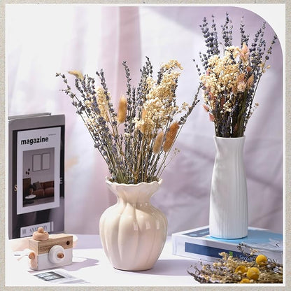 6 Pack Boho Dried Flowers Bouquet Large Size 15-17 Inch Wedding Handmade Dry Flowers Bundles for Vase Craft DIY Photo Boutonniere for Floral Plant for Bridesmaid Gift Birthday Decor(Lavender)