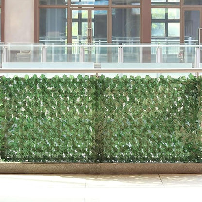 Efavormart 12 Pack Dark Green Artificial Ivy Privacy Screen Fence Wall Panel, Faux Leaf Hedge Greenery Garden Decor - 32 Sq. ft.