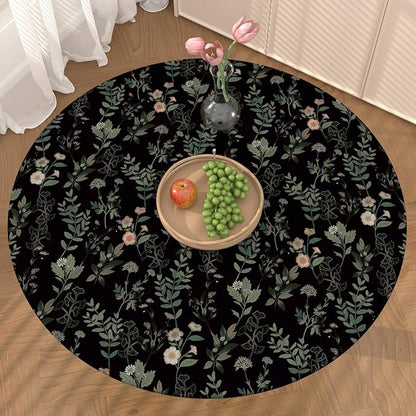 Black Green Leaf Wallpaper Peel and Stick Vintage Taupe Green Floarl Contact Paper 17.4" X 118" Moody Wallpaper Waterproof Self-Adhesive Wall Covering for Bedroom Countertop Desk Cabinets Decor