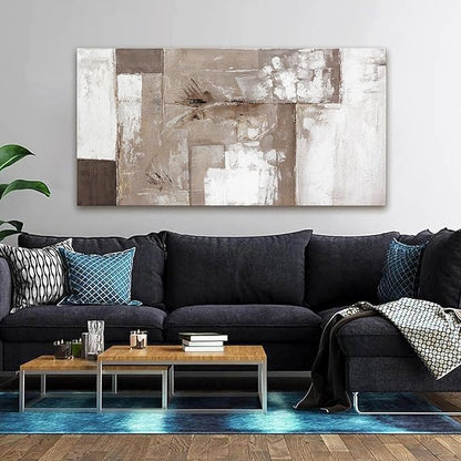 Abstract Wall Art For Living Room Brown Grey And White Wall Art Abstract Canvas Art Wall Decor Paintings Background Modern Artwork Decor For Bedroom Bathroom Can Be Hung 24×48 Inch