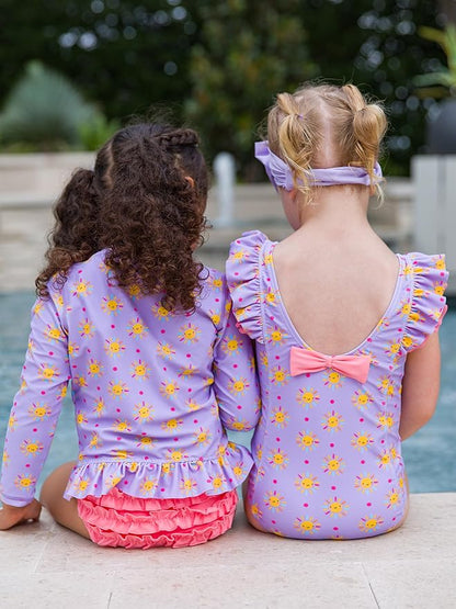RuffleButts® Baby/Toddler Girls Ruffle Strap One Piece Swimsuit w/UPF 50+ Sun Protection