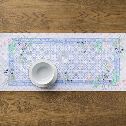 Maison d' Hermine Tablerunners 100% Combed Cotton Premium Table Runner Decorative Table Cover, Home, Kitchen, Dining, Luberon, Double Layer - (14.5"x108")