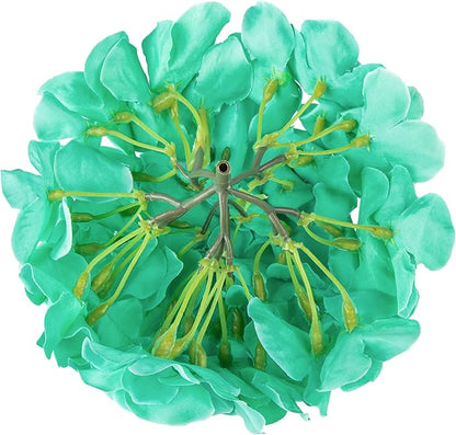 Flojery Tiffany Silk Hydrangea Heads Artificial Flowers Heads with Stems for Home Wedding Decor,Pack of 10 (Tiffany)