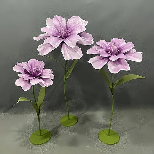 Giant Artificial Flower, 4.6ft Large EVA Flower Backdrop Decorations for Wedding Birthday Christmas Party Photography Shop Window Home Decor Props, Purple