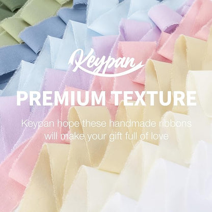 1-1/2" x 18 Yd Cotton Ribbon for Gift Wrapping Wedding Invitations Bridal Flower Bouquets, Mixed Color Fabric Ribbons Set 2 Yards x 9 Rolls