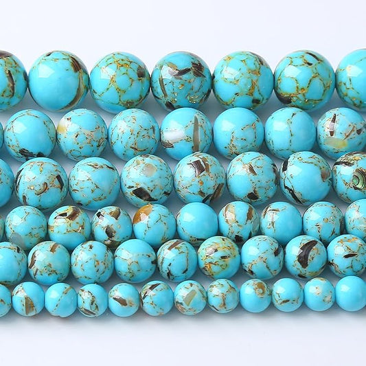 6MM 60PCS Blue Shell Turquoise Spacer Loose Beads for Jewelry Making DIY Bracelet Necklace