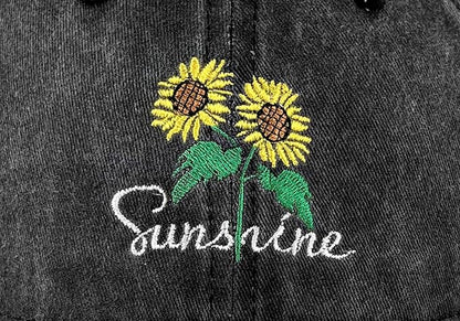 Sunshine Flower Trucker Hat Sun Baseball Cap for Women Snapback Adjustable Hats Gift