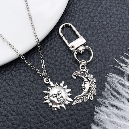 WOCRAFT 60pcs Antique Silver Sun Moon Star Bracelet Charms for Jewelry Making Sets DIY Necklace Bracelet Keychain Crafting Charms Kit Craft Supplies (SN833)