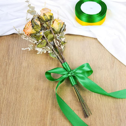 25 Yards 3/8 inch Satin Ribbon, Solid Color Fabric Ribbon Perfect for Gift Wrapping, Wedding, Handmade Bows, Floral Bouquets and Party Decoration(Black)