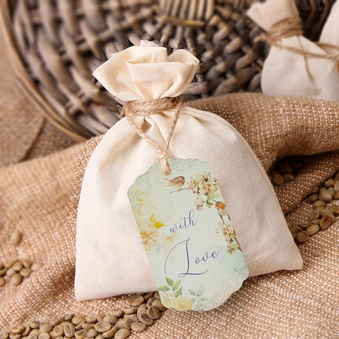Summer-Ray 48pcs in 4 Designs Elegant Vintage Floral Gift Tags for for All Occasions