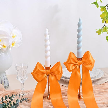 Double Face Autumn Orange Satin Ribbon 2 inch X 25 Yards Polyester Autumn Orange Ribbon for Gift Wrapping Very Suitable for Weddings Party Hair Bow Invitation Decorations and More