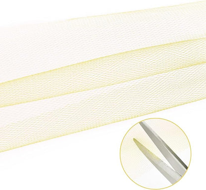 Yellow Tulle Mesh Ribbon 6 Inch x 100 Yards(300ft) Netting Spool Fabric Ribbon Ideal for Tutu Skirt Art Gift Wrapping Flower Bouquet Crafts Weddings Floral Arrangements
