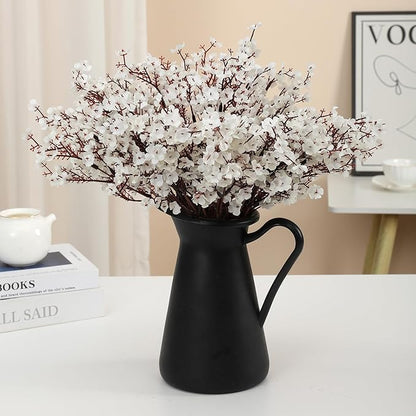 6PCS Artificial Baby Breath Flowers Fake Silk Real Touch DIY Floral Bouquets Decor Wedding Party Decoration Arrangements(White)
