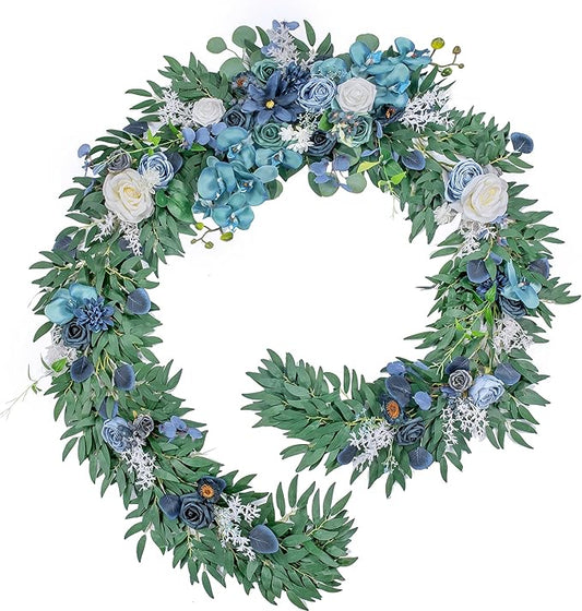 9FT Wedding Arch Flower Garland, Handmade Wedding Table Decorations,Head Table Floral Decor for Noble and Charming Wedding Ceremony