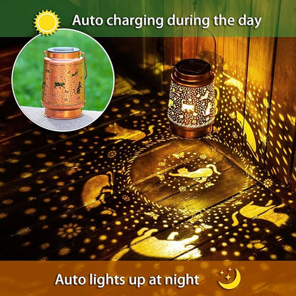 Christmas Gifts for Women Cat Solar Lanterns Outdoor Waterproof Hanging Solar Lights Cat Gifts for Women Men Metal Decorative LED Cat Lanterns for Garden Decor,Yard,Patio,Lawn,Pathway,Landscape