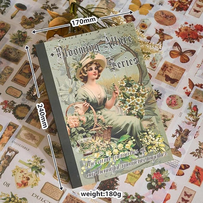 Snycler Sticker Book - 24 Sheets Vintage PET Stickers for Scrapbooking, Junk Journaling, Ephemera, and Decorative Crafts - Pre-Cut Floral Design Stickers Vintage-3