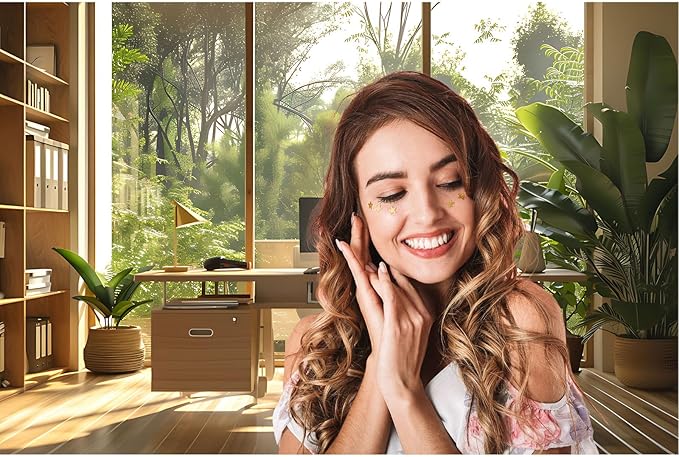 Office Background for Video Conference Modern Cozy Home Office Space Work Place Backdrop Sunlight Indoor Plants Tranquil Work Environment for Live Video Zoom Calls Studio Props Decor 10x6.5ft