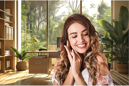 Office Background for Video Conference Modern Cozy Home Office Space Work Place Backdrop Sunlight Indoor Plants Tranquil Work Environment for Live Video Zoom Calls Studio Props Decor 12x8ft