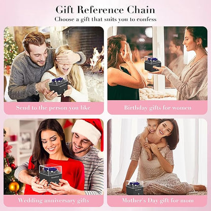 SHOKUTO Preserved Rose,Birthday Gifts for Women Mom Girlfriend,Gifts for Mom Grandma Wife Daughter Sister,Jewelry Boxes with Necklace