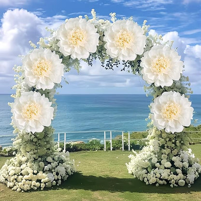 6PCS White Paper Flowers Decorations for Wall Giant Tissue Paper Flowers 12‘’ White Giant Crepe Artificial Flowers Large Flowers for Wedding Birthday Baby Shower Party Home Decor Supplies