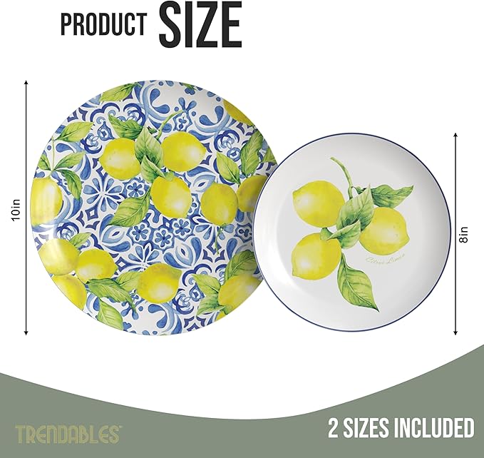 Trendables Floral Paper Plates 8.5 Inch & 10.5 Inch 80 Pcs Dinner Plate Set Fancy Disposable Plates for Party for 40 Guests 40 X 8 & 40 X 10 Large & Small Paper Plate Set for Parties Tuscan
