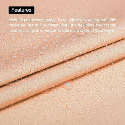 MECCANIXITY 10 Pcs Flower Wrapping Paper 22.8x22.8 Inch Waterproof Florists Wrapping Paper for Florist Bouquet Supplies, DIY Crafts, Gift/Gift Box Packaging Light Orange